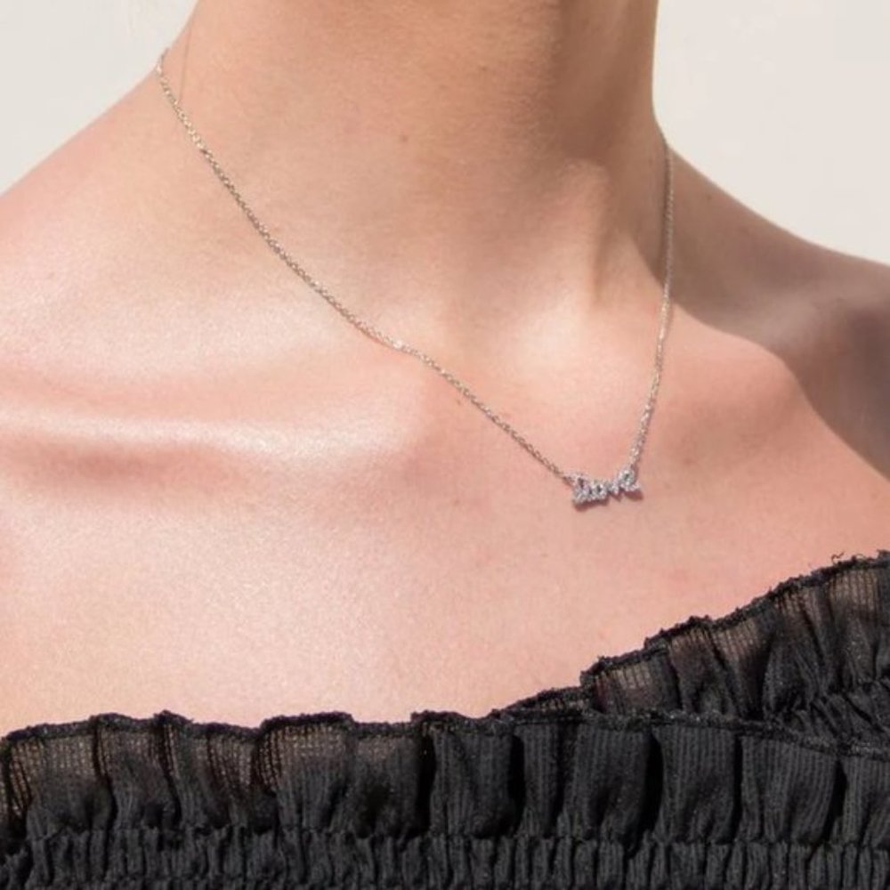 Dainty Love Script Necklace - Picture 3 of 7